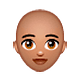 👩🏽‍🦲 Emoji Frau: mittlere Hautfarbe, Glatze WhatsApp 2.18.379.