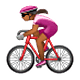 Emoji 🚴🏾‍♀️ Ciclista Donna: Carnagione Abbastanza Scura su WhatsApp 2.18.379.
