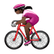 Émoji 🚴🏿‍♀️ Cycliste Femme : Peau Foncée sur WhatsApp 2.18.379.