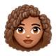 👩🏽‍🦱 Emoji Frau: mittlere Hautfarbe, lockiges Haar WhatsApp 2.18.379.