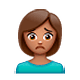 🙍🏽‍♀️ Emoji Mujer Frunciendo El Ceño: Tono De Piel Medio en WhatsApp 2.18.379.