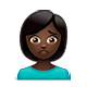 🙍🏿‍♀️ Emoji missmutige Frau: dunkle Hautfarbe WhatsApp 2.18.379.