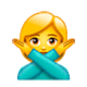 Emoji 🙅‍♀️ Donna Con Gesto Di Rifiuto su WhatsApp 2.18.379.