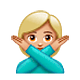 🙅🏼‍♀️ Emoji Mujer Haciendo El Gesto De «no»: Tono De Piel Claro Medio en WhatsApp 2.18.379.