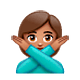 🙅🏽‍♀️ Emoji Mujer Haciendo El Gesto De «no»: Tono De Piel Medio en WhatsApp 2.18.379.