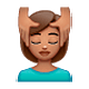 💆🏽‍♀️ Emoji Frau, die eine Kopfmassage bekommt: mittlere Hautfarbe WhatsApp 2.18.379.