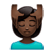 💆🏿‍♀️ Emoji Frau, die eine Kopfmassage bekommt: dunkle Hautfarbe WhatsApp 2.18.379.