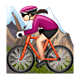 🚵🏻‍♀️ Emoji Mountainbikerin: helle Hautfarbe WhatsApp 2.18.379.