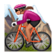 🚵🏽‍♀️ Emoji Mulher Fazendo Mountain Bike: Pele Morena na WhatsApp 2.18.379.
