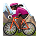 Emoji 🚵🏿‍♀️ Ciclista Donna Di Mountain Bike: Carnagione Scura su WhatsApp 2.18.379.
