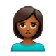 🙎🏾‍♀️ Emoji Mujer Haciendo Pucheros: Tono De Piel Oscuro Medio en WhatsApp 2.18.379.