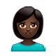 🙎🏿‍♀️ Emoji schmollende Frau: dunkle Hautfarbe WhatsApp 2.18.379.