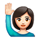 🙋🏻‍♀️ Emoji Frau mit erhobenem Arm: helle Hautfarbe WhatsApp 2.18.379.