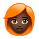 👩🏿‍🦰 Emoji Mujer: Tono De Piel Oscuro Y Pelo Pelirrojo en WhatsApp 2.18.379.
