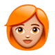 👩🏼‍🦰 Emoji Mujer: Tono De Piel Claro Medio Y Pelo Pelirrojo en WhatsApp 2.18.379.