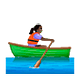🚣🏿‍♀️ Emoji Frau im Ruderboot: dunkle Hautfarbe WhatsApp 2.18.379.