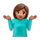 Emoji 🤷🏽‍♀️ Donna Che Scrolla Le Spalle: Carnagione Olivastra su WhatsApp 2.18.379.