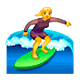 Emoji 🏄‍♀️ Surfista Donna su WhatsApp 2.18.379.