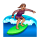 Emoji 🏄🏽‍♀️ Surfista Donna: Carnagione Olivastra su WhatsApp 2.18.379.