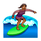 🏄🏾‍♀️ Emoji Mujer Haciendo Surf: Tono De Piel Oscuro Medio en WhatsApp 2.18.379.