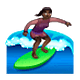 Émoji 🏄🏿‍♀️ Surfeuse : Peau Foncée sur WhatsApp 2.18.379.