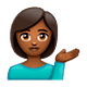 Emoji 💁🏾‍♀️ Donna Con Suggerimento: Carnagione Abbastanza Scura su WhatsApp 2.18.379.