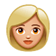 👩🏼 Emoji Mujer: Tono De Piel Claro Medio en WhatsApp 2.18.379.