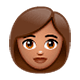 👩🏽 Emoji Frau: mittlere Hautfarbe WhatsApp 2.18.379.