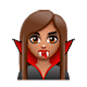 Emoji 🧛🏽‍♀️ Vampira: Carnagione Olivastra su WhatsApp 2.18.379.