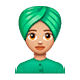 👳🏼‍♀️ Emoji Frau mit Turban: mittelhelle Hautfarbe WhatsApp 2.18.379.
