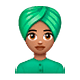 👳🏽‍♀️ Emoji Frau mit Turban: mittlere Hautfarbe WhatsApp 2.18.379.