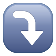 Emoji ⤵️ Freccia Curva In Basso su WhatsApp 2.19.244.