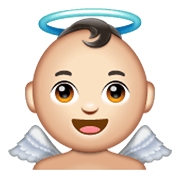 👼🏻 Emoji Bebé ángel: Tono De Piel Claro en WhatsApp 2.19.244.