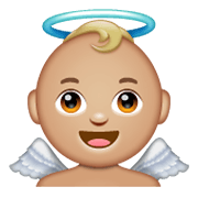 👼🏼 Emoji Bebé ángel: Tono De Piel Claro Medio en WhatsApp 2.19.244.
