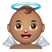 👼🏽 Emoji Bebé ángel: Tono De Piel Medio en WhatsApp 2.19.244.