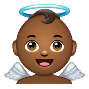 👼🏾 Emoji Bebê Anjo: Pele Morena Escura na WhatsApp 2.19.244.