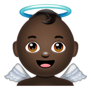 👼🏿 Emoji Putte: dunkle Hautfarbe WhatsApp 2.19.244.