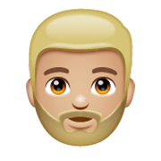 🧔🏼 Emoji Mann: mittelhelle Hautfarbe, Bart WhatsApp 2.19.244.