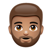 Emoji 🧔🏽 Uomo Con La Barba: Carnagione Olivastra su WhatsApp 2.19.244.
