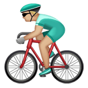 Emoji 🚴🏼 Ciclista: Carnagione Abbastanza Chiara su WhatsApp 2.19.244.