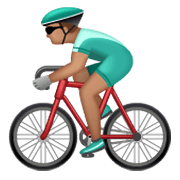 Émoji 🚴🏽 Cycliste : Peau Légèrement Mate sur WhatsApp 2.19.244.