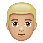 Émoji 👱🏼‍♂️ Homme Blond : Peau Moyennement Claire sur WhatsApp 2.19.244.