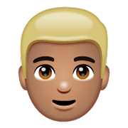 👱🏽‍♂️ Emoji Mann: mittlere Hautfarbe, blond WhatsApp 2.19.244.