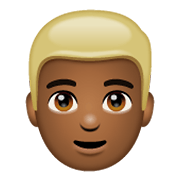 Emoji 👱🏾‍♂️ Uomo Biondo: Carnagione Abbastanza Scura su WhatsApp 2.19.244.