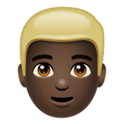 Émoji 👱🏿‍♂️ Homme Blond : Peau Foncée sur WhatsApp 2.19.244.