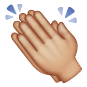 Emoji 👏🏼 Mani Che Applaudono: Carnagione Abbastanza Chiara su WhatsApp 2.19.244.