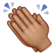 👏🏽 Emoji Mãos Aplaudindo: Pele Morena na WhatsApp 2.19.244.