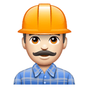 👷🏻 Emoji Trabalhador De Construção Civil: Pele Clara na WhatsApp 2.19.244.