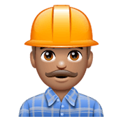 👷🏽 Emoji Trabalhador De Construção Civil: Pele Morena na WhatsApp 2.19.244.