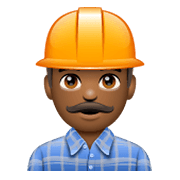 👷🏾 Emoji Trabalhador De Construção Civil: Pele Morena Escura na WhatsApp 2.19.244.